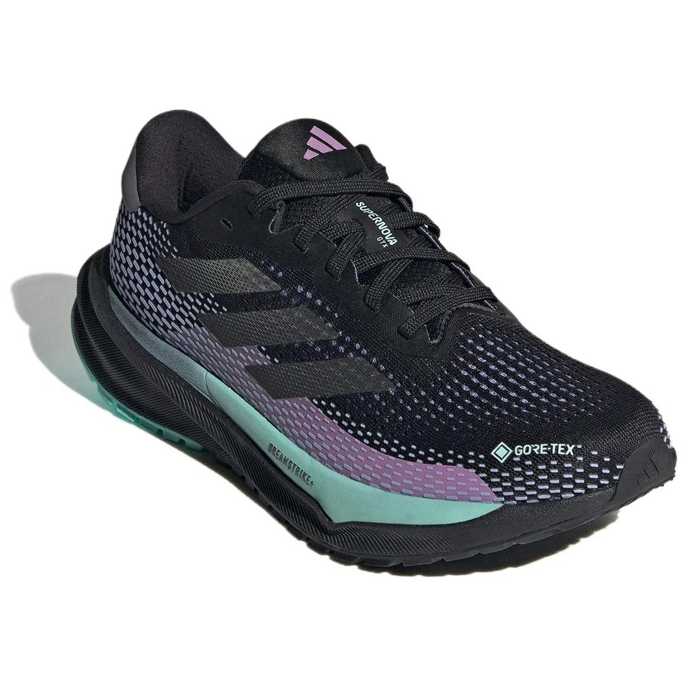 Adidas Supernova GTX GORE-TEX Womens Sz 7.5 Black Semi Flash Aqua Shoes ID6305 - Picture 3 of 6